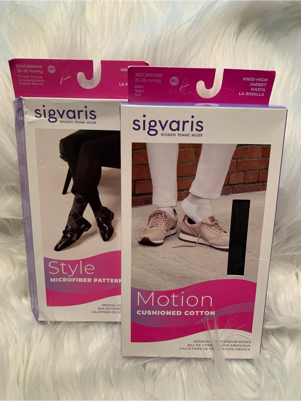 SIGVARIS ladies (2) pair knee high compression socks NIB NWT